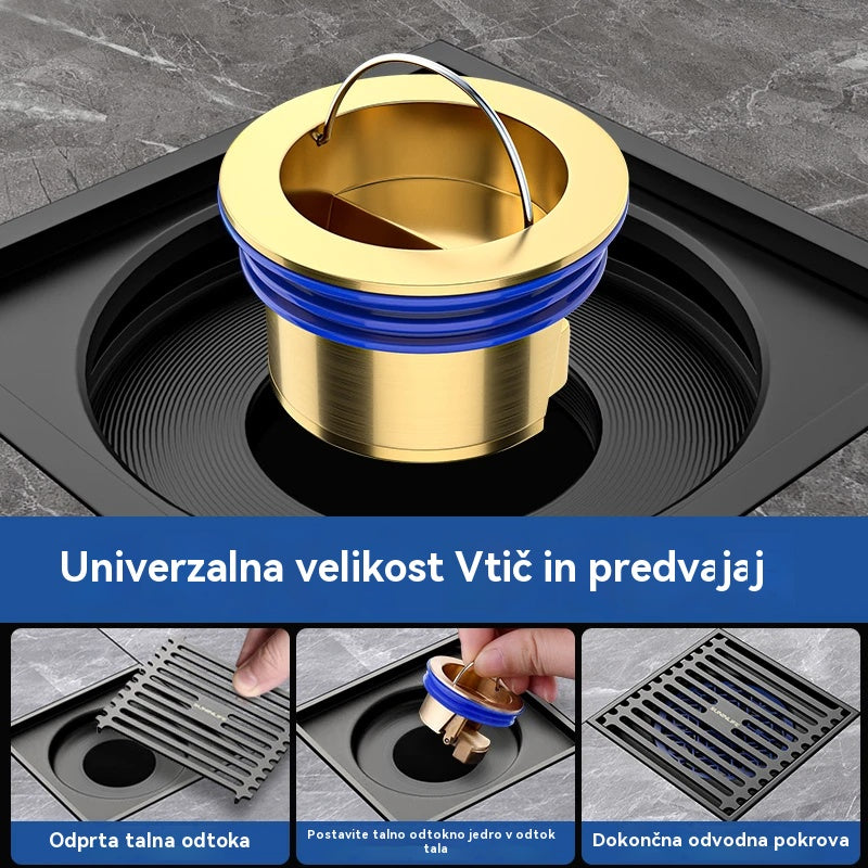 🔥Kupite 1, dobite 1 GRATIS!🔥 Univerzalni medeninasti talni odtok z jedrom proti vonju 🚿✨