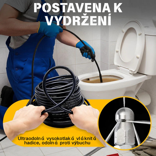 💦50% POPUST SADA! 🚿 Komplet za čišćenje odvoda 5800 PSI – visokotlačna mlaznica i crijevo za začepljene odvode/cijevi🔧📦