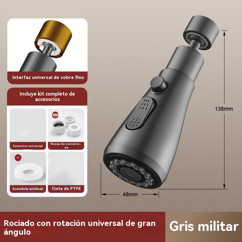 🔥Boquilla de filtro de grifo giratoria universal para cocinas, extensible y giratoria 360°, lo que hace que lavar las verduras sea muy cómodo.
