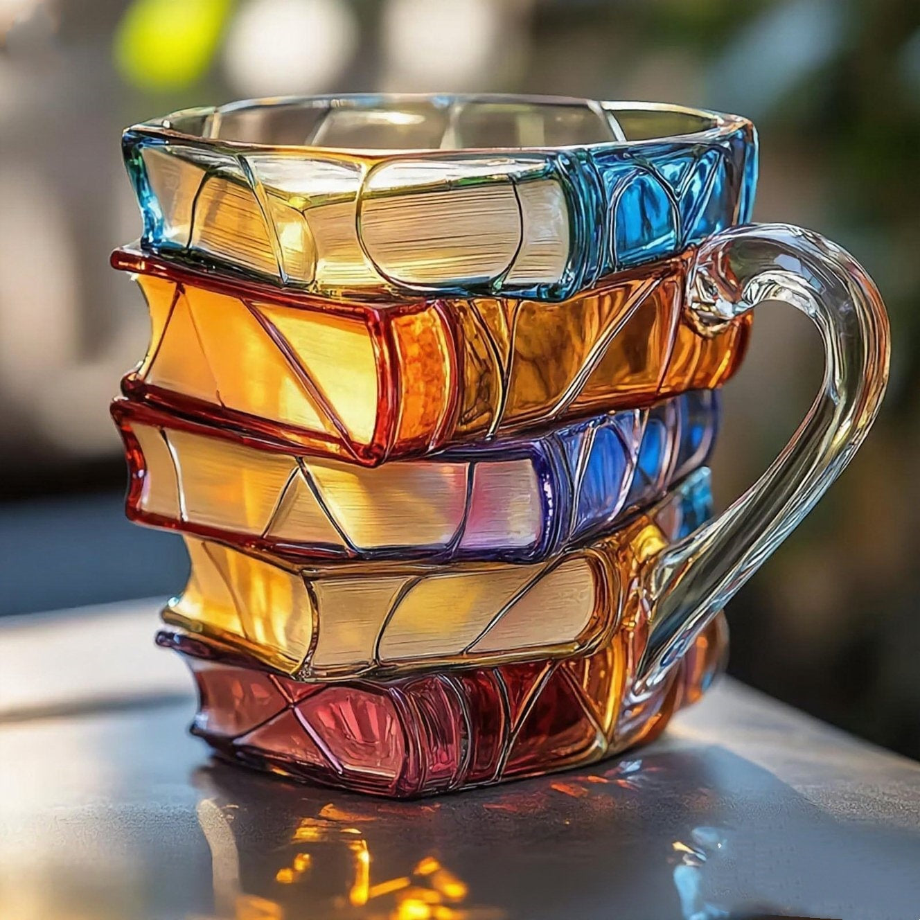 📚 Taza de café pintada en 3D con forma de libro