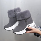 👢【Продаван хит】Зимни дамски ботуши с повдигната подметка и топла подплата