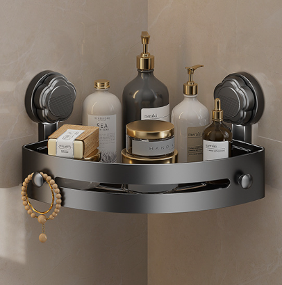 2026 нов модел ъглова рафтова поставка, лесен монтаж, голяма товароносимост, а вендузата може да се сваля по всяко време.