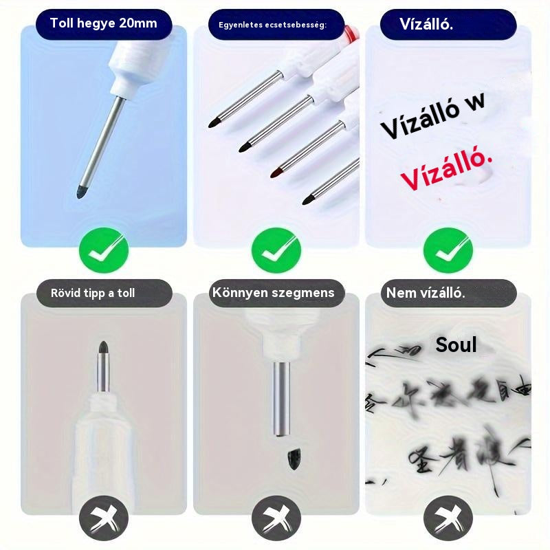 【💥10 darab】👍20mm hosszú hegyjelölő mély furatokhoz, speciális olajbázisú jelölő famegmunkáláshoz, alkalmas kerámiához, fürdőszoba felszereléshez, dekoratív rögzítéshez és fa jelöléshez