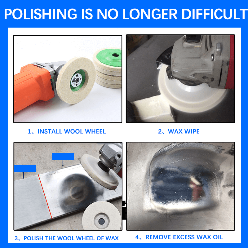 【Akcija – Popust do 50%】🧰👍🏻【5 komada】Vuneni polirni disk, za poliranje do zrcalnog sjaja