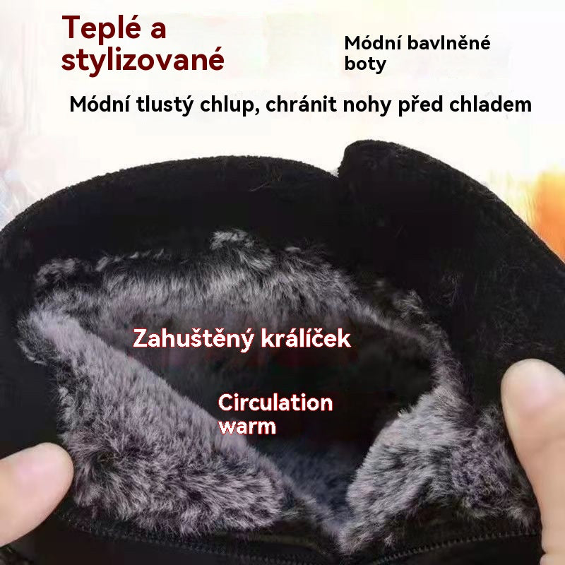 💥【35-40】Dámská kožená, bavlněná, protiskluzová, ručně vyráběná obuv na podzim a zimu