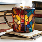 📚 Taza de café pintada en 3D con forma de libro