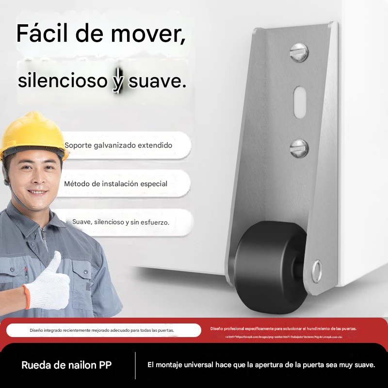 【4 kolečka + 16 šroubů】🚪 Podpěra posuvných dveří s kolečky – tichá, nastavitelná a snadno se instaluje 🔧