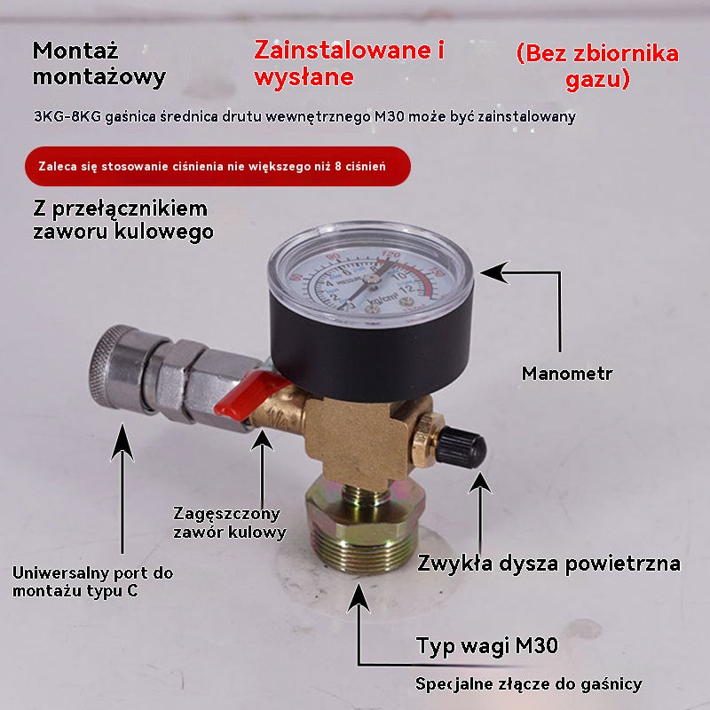 👍👍Przeróbka domowej roboty butli z gaśnicą na butlę z gazem do użytku na dużych wysokościach, butlę z gazem do użytku na kempingu i pikniku, z możliwością ponownego napełniania zaworem gazowym.
