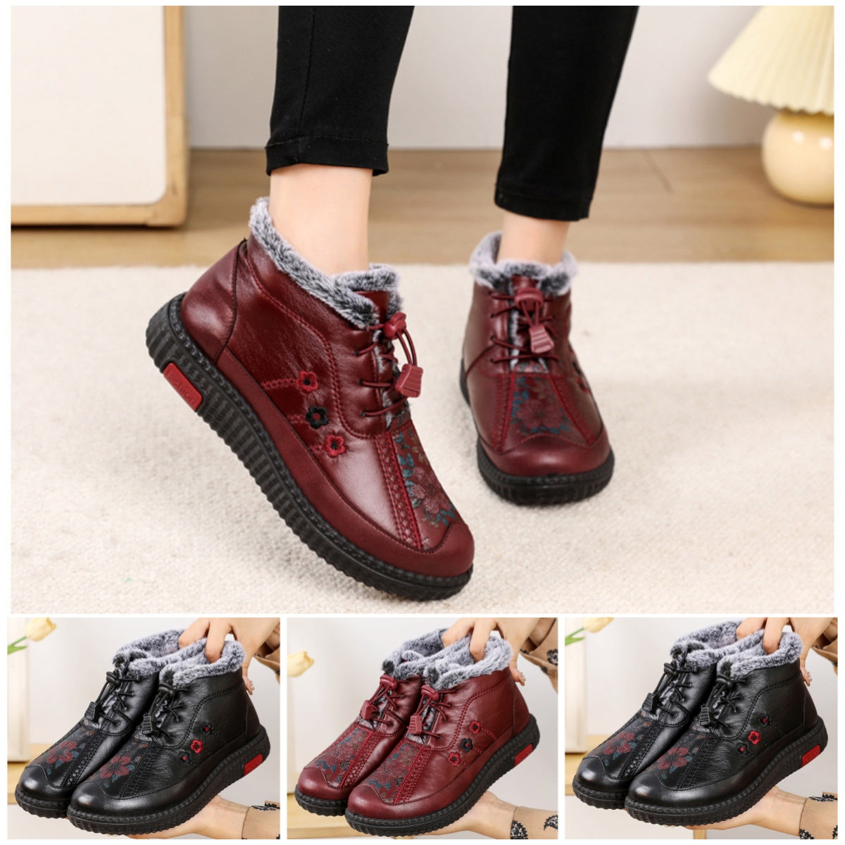 🔥Limitált ajánlat: 40% kedvezmény 🔥 Kézzel készített, valódi bőrből készült női bokacsizma, csúszásmentes és bélelt, Olaszországban gyártva