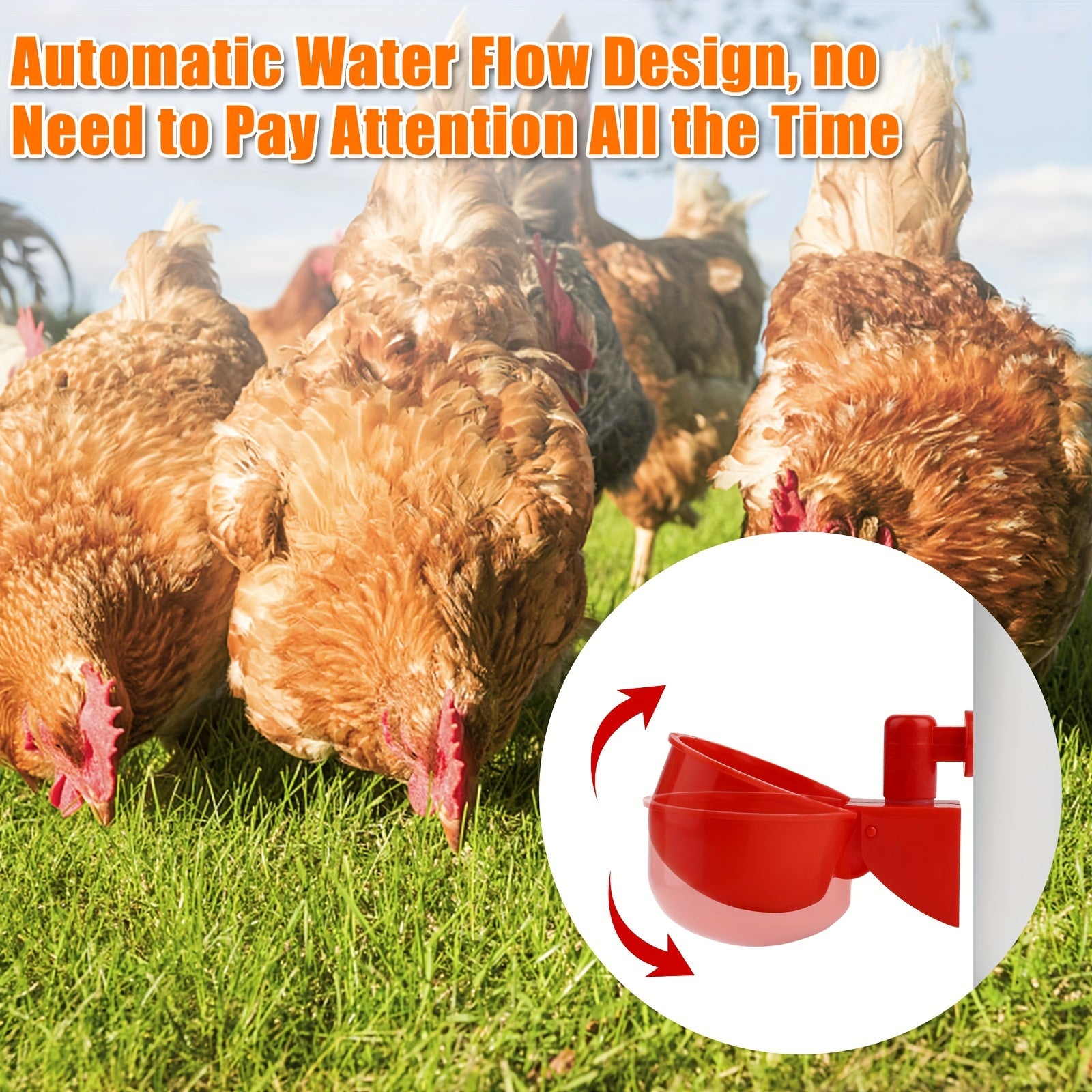 🔥🐔【10τεμ】Αυτόματο μπολ νερού για πουλερικά
